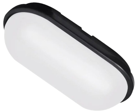 Black Oval LED Warm White Bulkhead 20 Watts