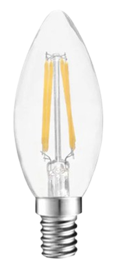 Candle Filament LED 4 Watts Warm White E14 (Small Screw) Bulb