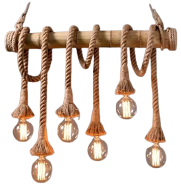Pendant Lamp Rope Light E27 6 Holders