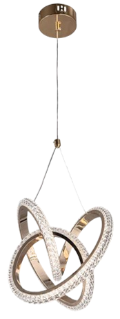 Golden LED Pendant Light – 40W, Tri-Color, Modern Ring Design